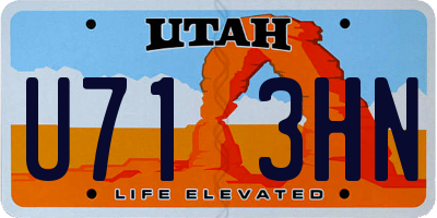 UT license plate U713HN