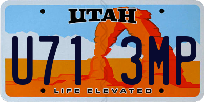 UT license plate U713MP