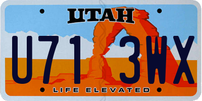 UT license plate U713WX