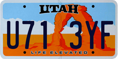 UT license plate U713YF