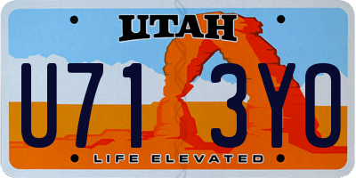UT license plate U713YO