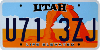 UT license plate U713ZJ