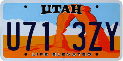 UT license plate U713ZY