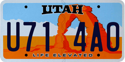 UT license plate U714AO