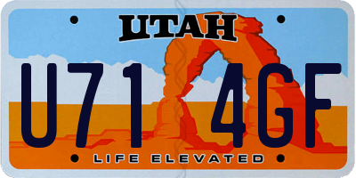 UT license plate U714GF