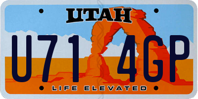 UT license plate U714GP