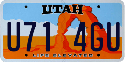 UT license plate U714GU