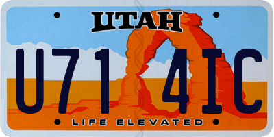 UT license plate U714IC