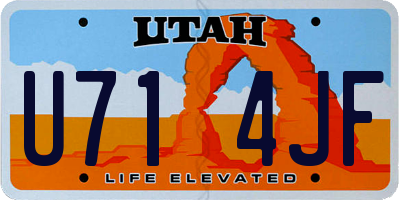 UT license plate U714JF
