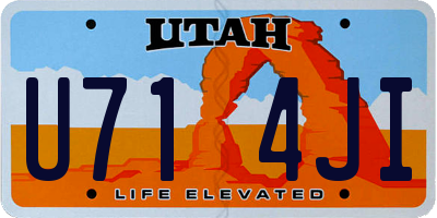 UT license plate U714JI