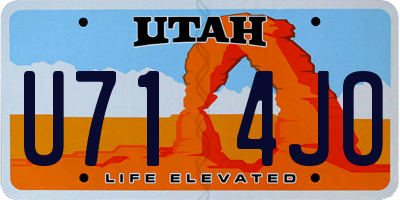 UT license plate U714JO