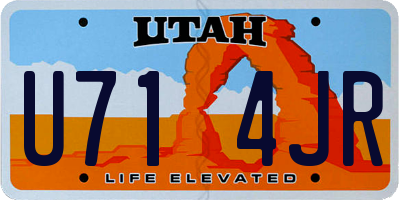 UT license plate U714JR