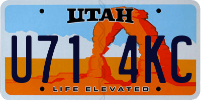 UT license plate U714KC