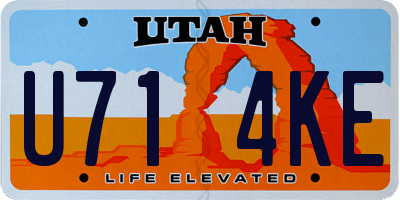 UT license plate U714KE