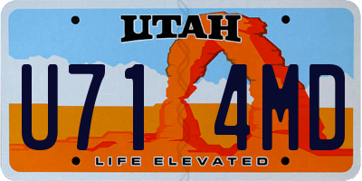 UT license plate U714MD