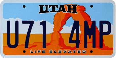 UT license plate U714MP