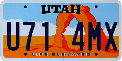 UT license plate U714MX