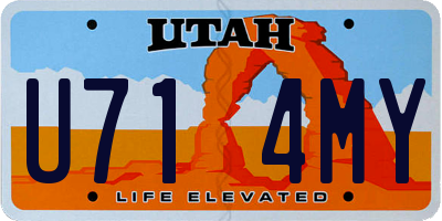 UT license plate U714MY