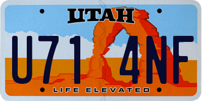 UT license plate U714NF