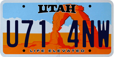 UT license plate U714NW