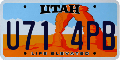 UT license plate U714PB