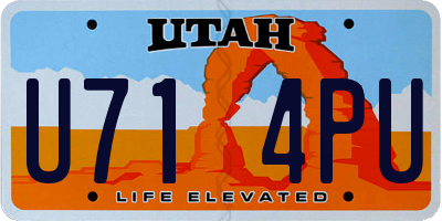 UT license plate U714PU