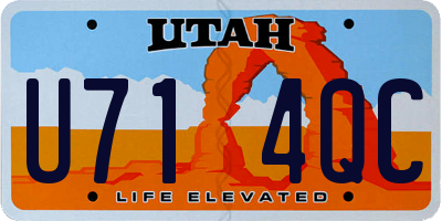 UT license plate U714QC
