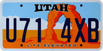 UT license plate U714XB