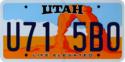 UT license plate U715BO