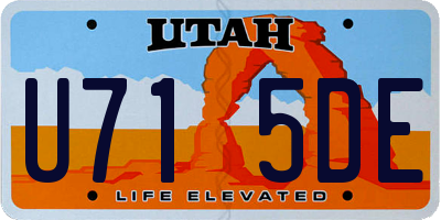 UT license plate U715DE