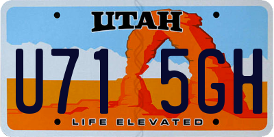UT license plate U715GH