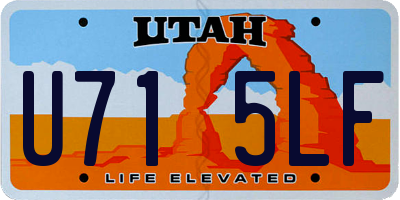 UT license plate U715LF