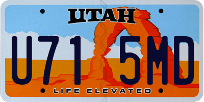 UT license plate U715MD