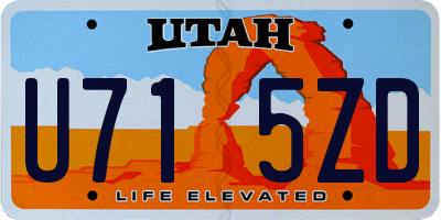 UT license plate U715ZD