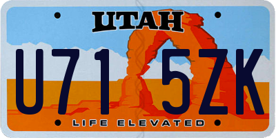 UT license plate U715ZK