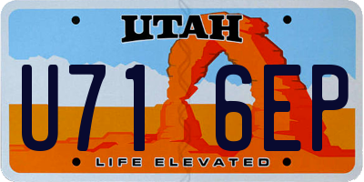 UT license plate U716EP