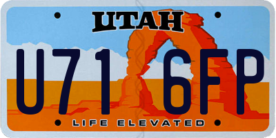 UT license plate U716FP