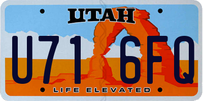 UT license plate U716FQ