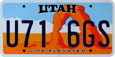 UT license plate U716GS