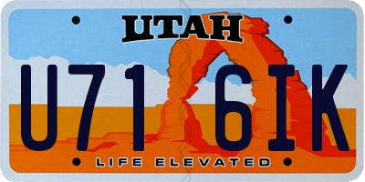 UT license plate U716IK