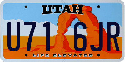 UT license plate U716JR