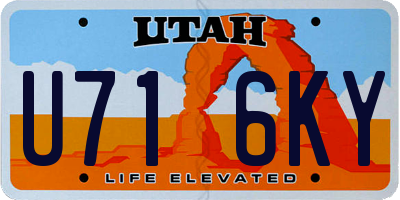 UT license plate U716KY