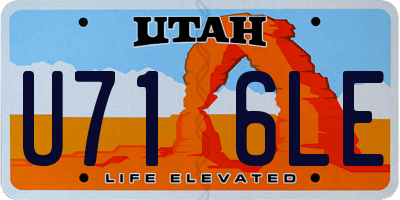 UT license plate U716LE