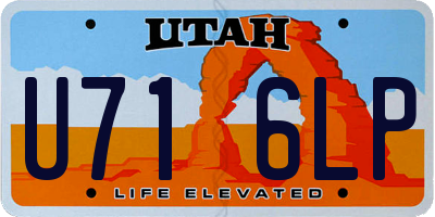 UT license plate U716LP