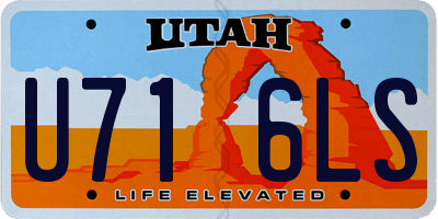 UT license plate U716LS