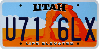 UT license plate U716LX