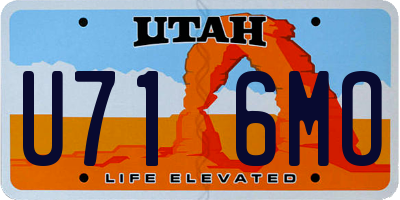 UT license plate U716MO