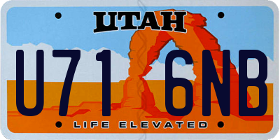 UT license plate U716NB