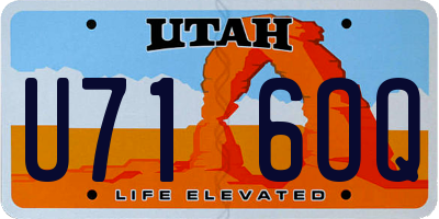 UT license plate U716OQ