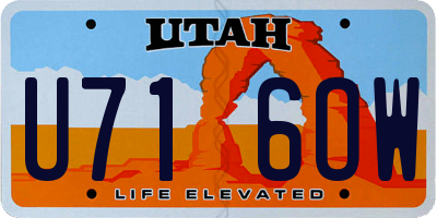 UT license plate U716OW